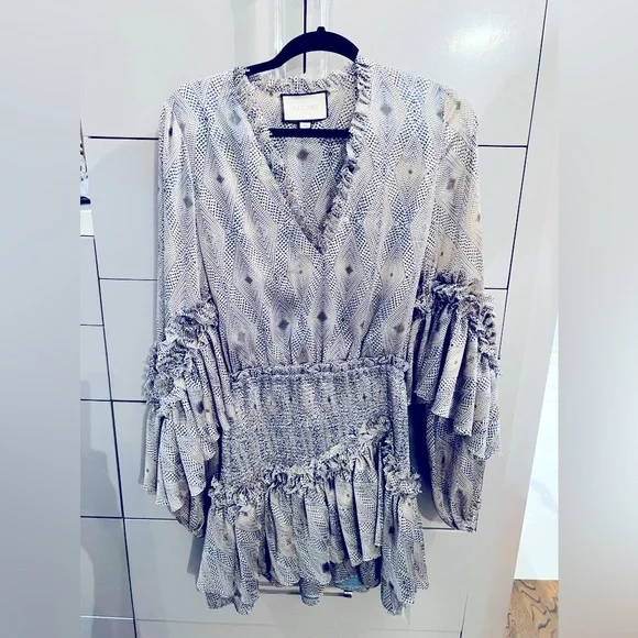 SILK RUCHED WAIST MINI ALEXIS DRESS